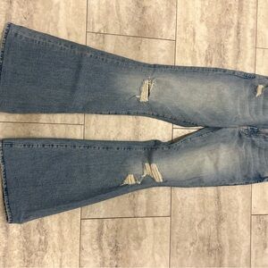 Mother denim flare distress jeans